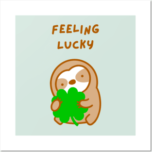 Feeling Lucky Clover Sloth Posters and Art